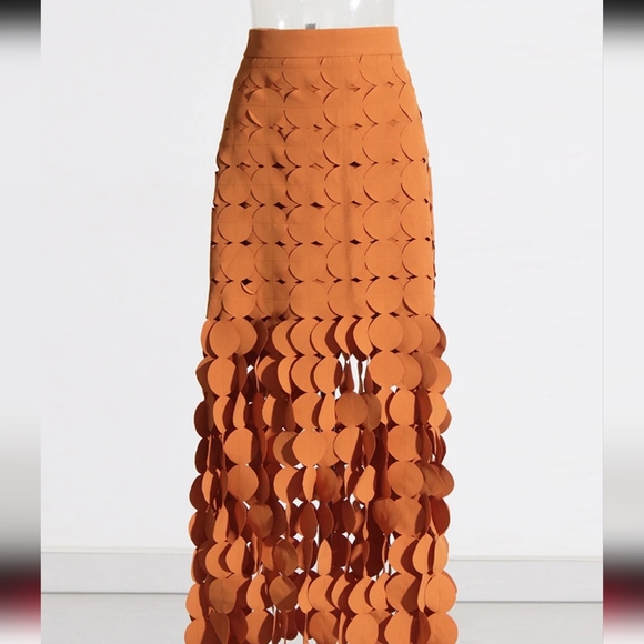 Elegant Hollow Out Skirt For Women High Waist Patchwork Zipper TemperamentSkirts - Picture 3 of 3